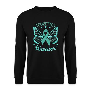 Tourettes Warrior Tourette Syndrome - Unisex Sweatshirt - black - Front - Alina (178cm) & Michal (187cm)