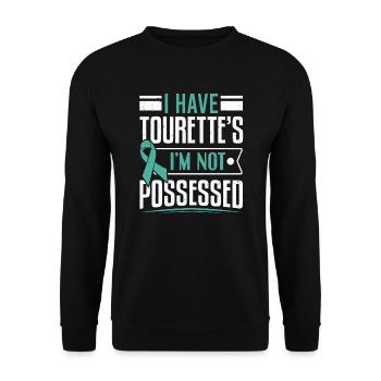 Ich habe Tourette's Ich bin nicht besessen Tourette - Unisex Pullover - Schwarz - Vorne - Alina (178cm) & Michal (187cm)