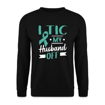 Tourette Syndrome I Tic My Husband Off Tourettes - Unisex Sweatshirt - black - Front - Alina (178cm) & Michal (187cm)