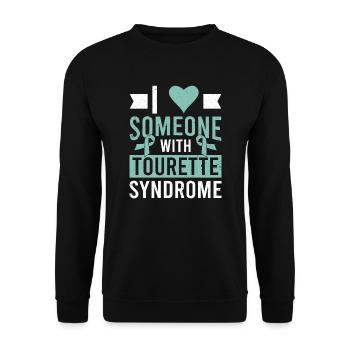 Tourettes I love Someone With Tourette Syndrome - Unisex Sweatshirt - black - Front - Alina (178cm) & Michal (187cm)