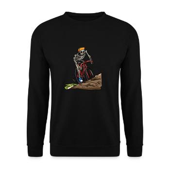 Cyclists Cycling Bicycle Skeleton Bicycle - Unisex Sweatshirt - black - Front - Alina (178cm) & Michal (187cm)