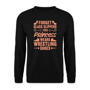 Prinzessin trägt Wrestling Schuhe Wrestler Frauen Geschenk - Unisex Pullover - Schwarz - Vorne - Alina (178cm) & Michal (187cm)