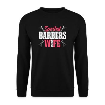 Barbershop Friseur Verwöhnte Barbier Frau - Unisex Pullover - Schwarz - Vorne - Alina (178cm) & Michal (187cm)