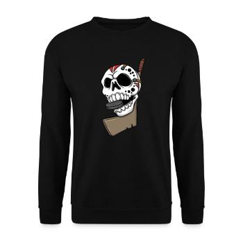 Joueur de hockey sur glace Skull Skeleton Hockey - Sweat-shirt Unisexe - noir - Devant - Alina (178cm) & Michal (187cm)