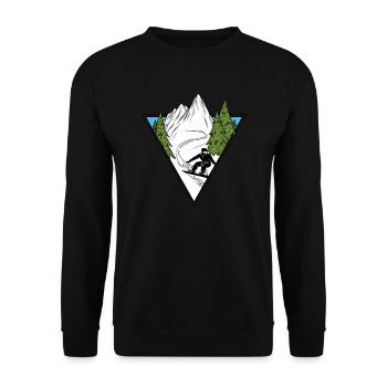 Snowboarder Snowboarding Winter Sports Hobby Gift - Unisex Sweatshirt - black - Front - Alina (178cm) & Michal (187cm)