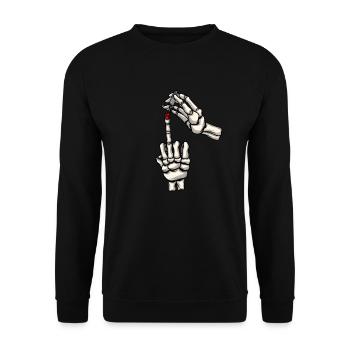 Nail Artist Skeleton Hands Nail Polish Nail Tech - Unisex Sweatshirt - black - Front - Alina (178cm) & Michal (187cm)