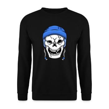 Joueur de hockey sur glace Skull Skeleton Hockey - Sweat-shirt Unisexe - noir - Devant - Alina (178cm) & Michal (187cm)