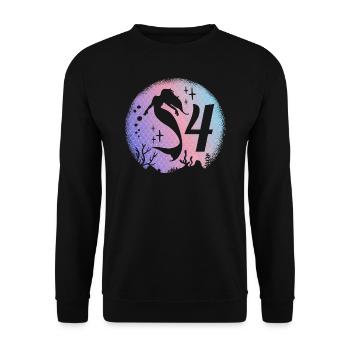 Sirène Anniversaire Fille 4 ans Sirène - Sweat-shirt Unisexe - noir - Devant - Alina (178cm) & Michal (187cm)