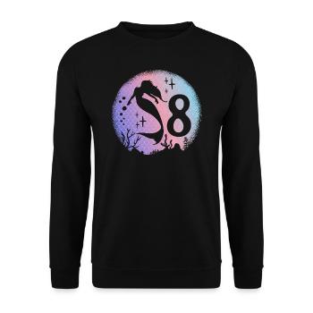 Sirène Anniversaire Fille 8 ans Sirène - Sweat-shirt Unisexe - noir - Devant - Alina (178cm) & Michal (187cm)