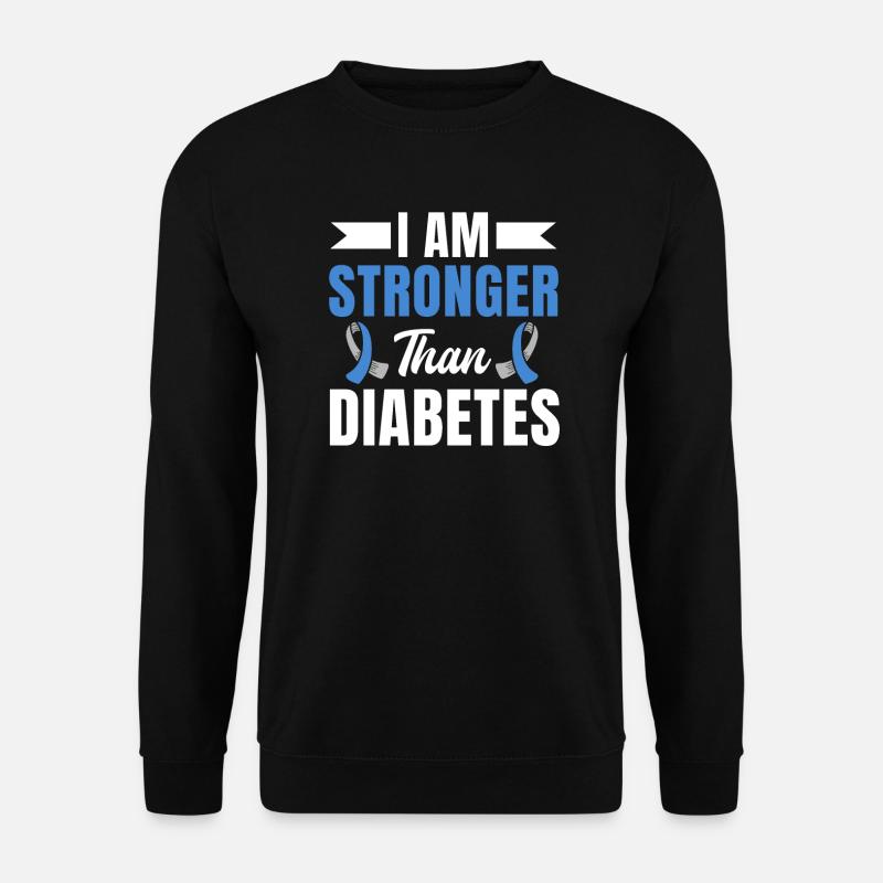 Typ-Eins-Diabetes Ich bin stärker als Diabetes - Unisex Pullover - Schwarz