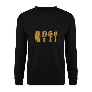 Cuillère à bois Sculpture sur bois Sculpteur sur bois - Sweat-shirt Unisexe - noir - Devant - Alina (178cm) & Michal (187cm)