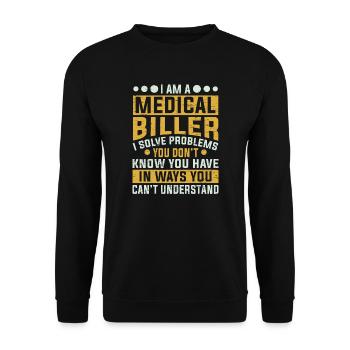 Medizinischer Biller-Beruf Probleme lösen Lustig - Unisex Pullover - Schwarz - Vorne - Alina (178cm) & Michal (187cm)
