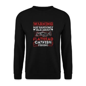 Catfishing Fischer Plattkopf Wels Angeln - Unisex Pullover - Schwarz - Vorne - Alina (178cm) & Michal (187cm)