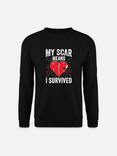 Herztransplantation Überlebende Open-Heart Recovery Geschenk - Unisex Pullover - Schwarz