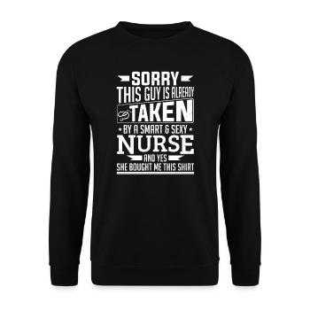 Nurse Boyfriend Medicial Husband Gift - Unisex Sweatshirt - black - Front - Alina (178cm) & Michal (187cm)