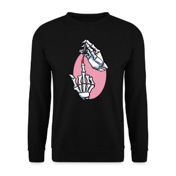 Nail Artist Skeleton Hands Nail Polish Nail Tech - Unisex Sweatshirt - black - Front - Alina (178cm) & Michal (187cm)