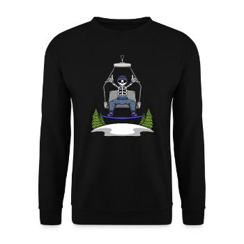 Snowboarder Winter Sports Snowboarding Skeleton - Unisex Sweatshirt - black - Front - Alina (178cm) & Michal (187cm)