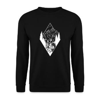 Mountain Biking Mountain Bike Downhill - Unisex Sweatshirt - black - Front - Alina (178cm) & Michal (187cm)