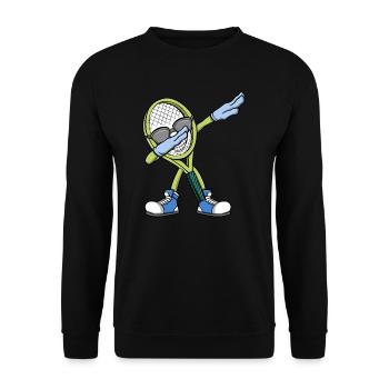 Tennis Player Dabbing Tennis Racket Tennis - Unisex Sweatshirt - black - Front - Alina (178cm) & Michal (187cm)