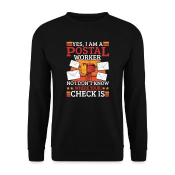 Postman Yes I Am A Postal Worker - Unisex Sweatshirt - black - Front - Alina (178cm) & Michal (187cm)