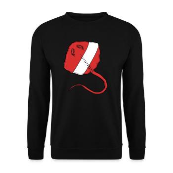 Scuba Diver Red White Flag Ray Tauchen - Unisex Pullover - Schwarz - Vorne - Alina (178cm) & Michal (187cm)