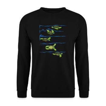 Swimmer Turn Turtle Swim - Unisex Sweatshirt - black - Front - Alina (178cm) & Michal (187cm)