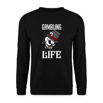 Joueur de poker Casino Gambling Life - Sweat-shirt Unisexe - noir - Devant - Alina (178cm) & Michal (187cm)