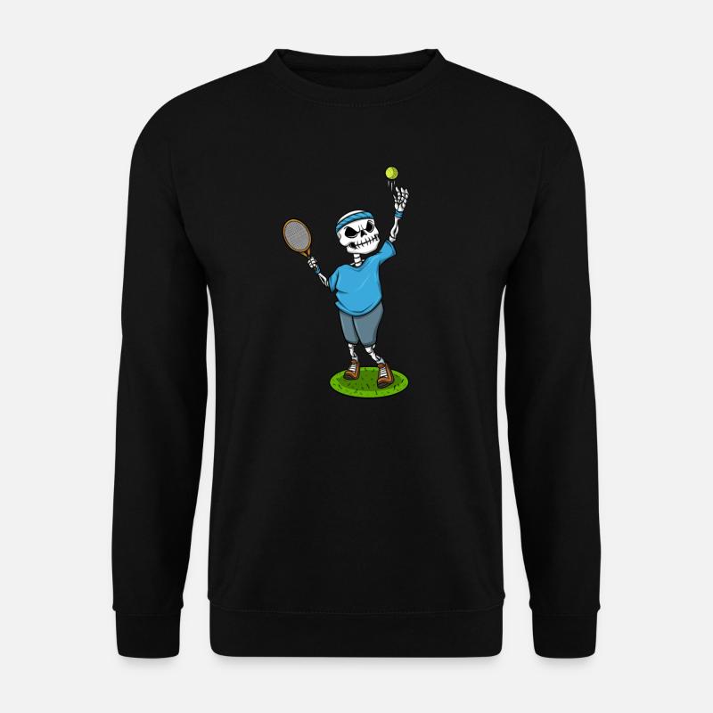 Skeleton-Tennisspieler - Unisex Pullover - Schwarz