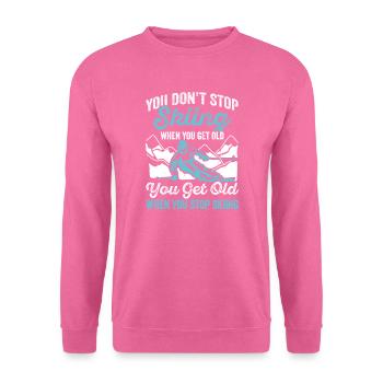 Skifahrer, Sie hören nicht auf, Ski zu fahren - Unisex Pullover - Pink - Vorne