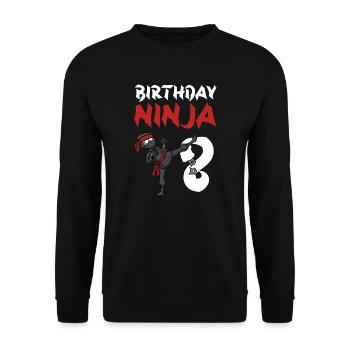 Geburtstagsparty 8 Jahre alter japanischer Ninja Geburtstag - Unisex Pullover - Schwarz - Vorne - Alina (178cm) & Michal (187cm)