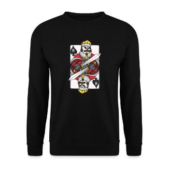Joueur de poker King Poker Card Skeleton Gambler - Sweat-shirt Unisexe - noir - Devant - Alina (178cm) & Michal (187cm)
