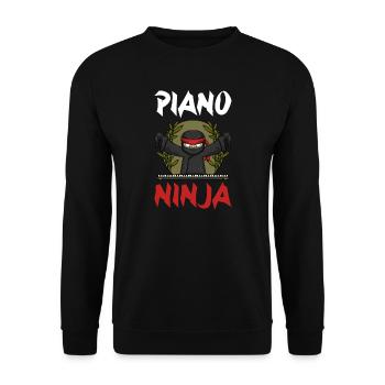 Pianist Classic Music Piano Ninja - Unisex Sweatshirt - black - Front - Alina (178cm) & Michal (187cm)