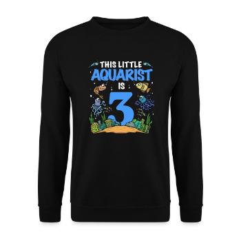 Aquarium 3 Birthday This Little Aquarist Birthday - Unisex Sweatshirt - black - Front - Alina (178cm) & Michal (187cm)