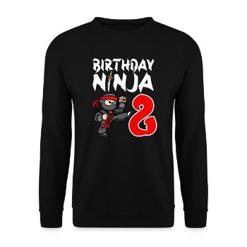 Birthday Party 8 Years Old Japanese Ninja Birthday - Unisex Sweatshirt - black - Front - Alina (178cm) & Michal (187cm)