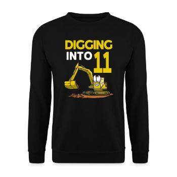 Excavator Driver Digging Into 11 Birthday - Unisex Sweatshirt - black - Front - Alina (178cm) & Michal (187cm)