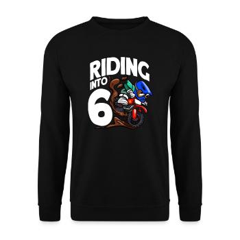 Rouler dans 6 anniversaire Pilote Motocross Anniversaire - Sweat-shirt Unisexe - noir - Devant - Alina (178cm) & Michal (187cm)