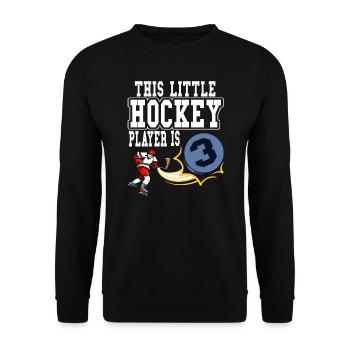 Ice Hockey Little Hockey Player Is 3 Birthday - Unisex Sweatshirt - black - Front - Alina (178cm) & Michal (187cm)