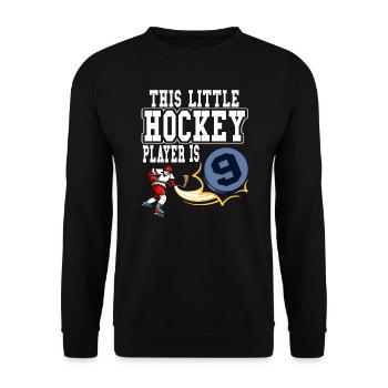 Eishockey Little Hockey Player ist 9 Jahre alt - Unisex Pullover - Schwarz - Vorne - Alina (178cm) & Michal (187cm)