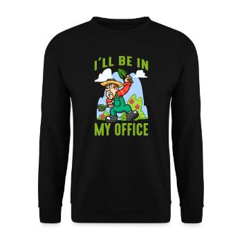 Garden I'll be In My Office Gardening Gardener - Unisex Sweatshirt - black - Front - Alina (178cm) & Michal (187cm)