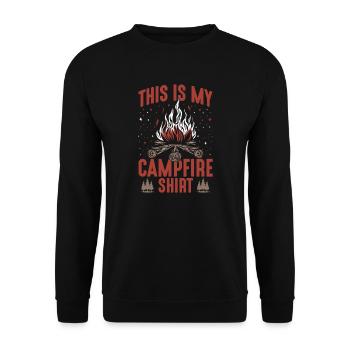 Camper Ceci est ma chemise feu de camp Camping - Sweat-shirt Unisexe - noir - Devant - Alina (178cm) & Michal (187cm)