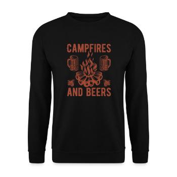 Campfirer And Beers Camping - Unisex Sweatshirt - black - Front - Alina (178cm) & Michal (187cm)