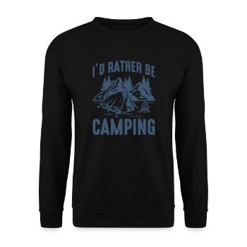 I'd Rather Be Camping - Unisex Sweatshirt - black - Front - Alina (178cm) & Michal (187cm)