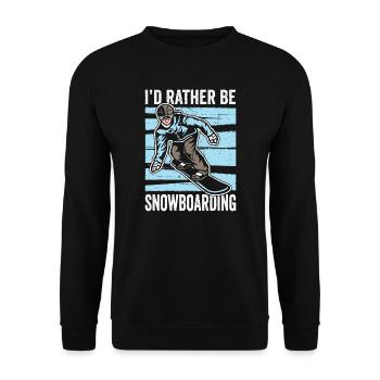Snowboarder Ich würde lieber snowboarden - Unisex Pullover - Schwarz - Vorne - Alina (178cm) & Michal (187cm)