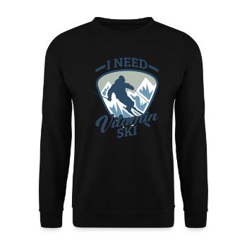 Skifahrer Skifahren Alpine Abfahrt Vitamin Ski Skifahren - Unisex Pullover - Schwarz - Vorne - Alina (178cm) & Michal (187cm)