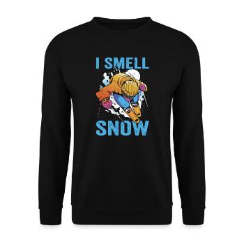 Skifahrer Skifahren Alpin Abfahrt I Geruch Schnee Skifahren - Unisex Pullover - Schwarz - Vorne - Alina (178cm) & Michal (187cm)