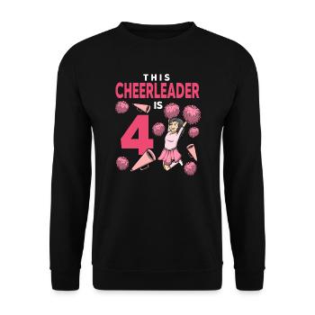 Cette pom-pom girl est 4 ans Cheerleading anniversaire - Sweat-shirt Unisexe - noir - Devant - Alina (178cm) & Michal (187cm)