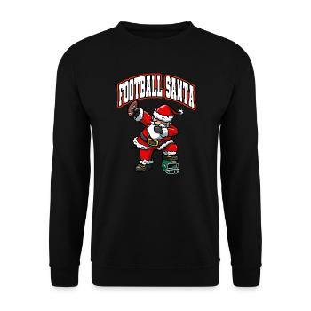 Weihnachten Jungen Männer Dabbing Santa Claus Fußball - Unisex Pullover - Schwarz - Vorne - Alina (178cm) & Michal (187cm)
