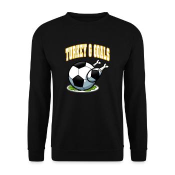 Thanksgiving Fußball Türkei und Tore - Unisex Pullover - Schwarz - Vorne - Alina (178cm) & Michal (187cm)