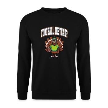 Thanksgiving Fußball Türkei Fußball stattdessen? - Unisex Pullover - Schwarz - Vorne - Alina (178cm) & Michal (187cm)