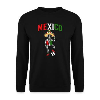 Skeleton Boy Men Mexico Soccer Player - Unisex Sweatshirt - black - Front - Alina (178cm) & Michal (187cm)